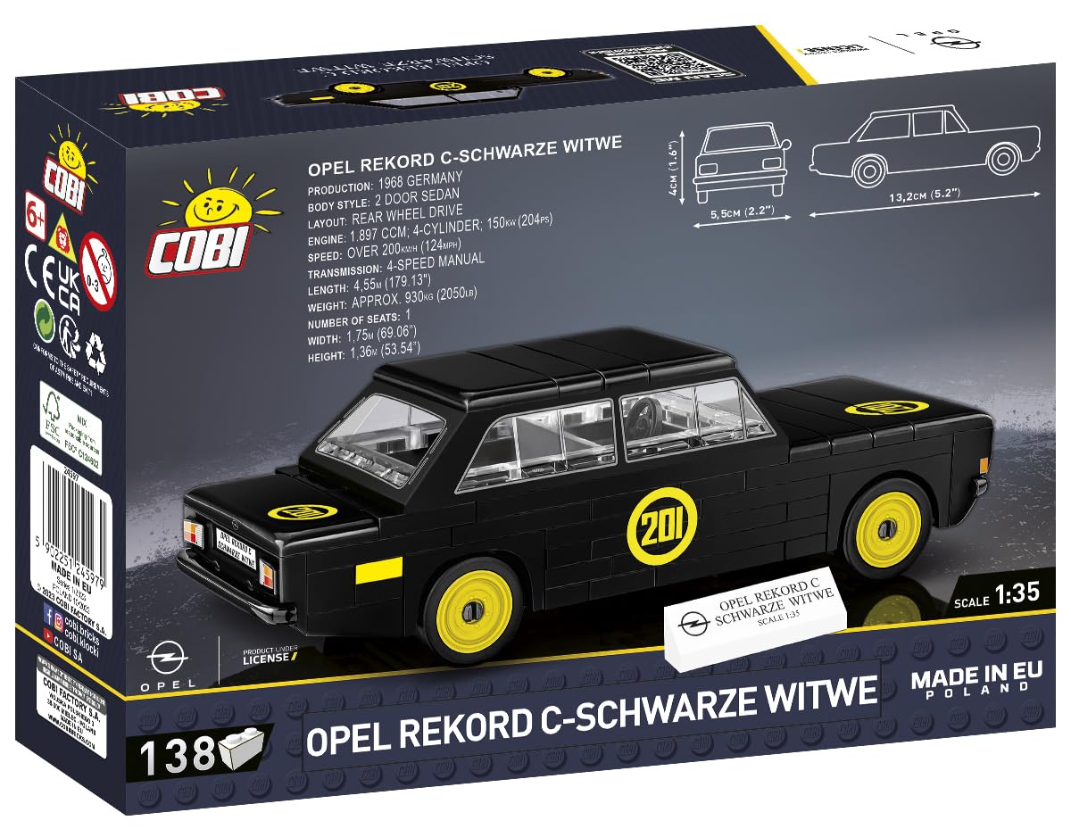 cobi-24597-opel-rekord-c-schwarze-witwe-youngtimer-modellbausatz-1-35 image 4