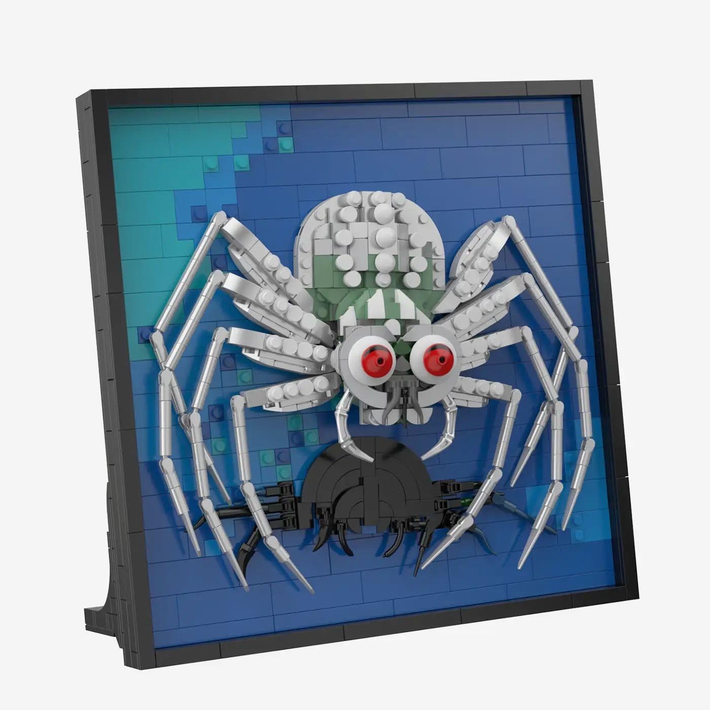 bluebrixx-pro-die-drei-3d-bild-die-silberne-spinne-829-klemmbausteine image 2