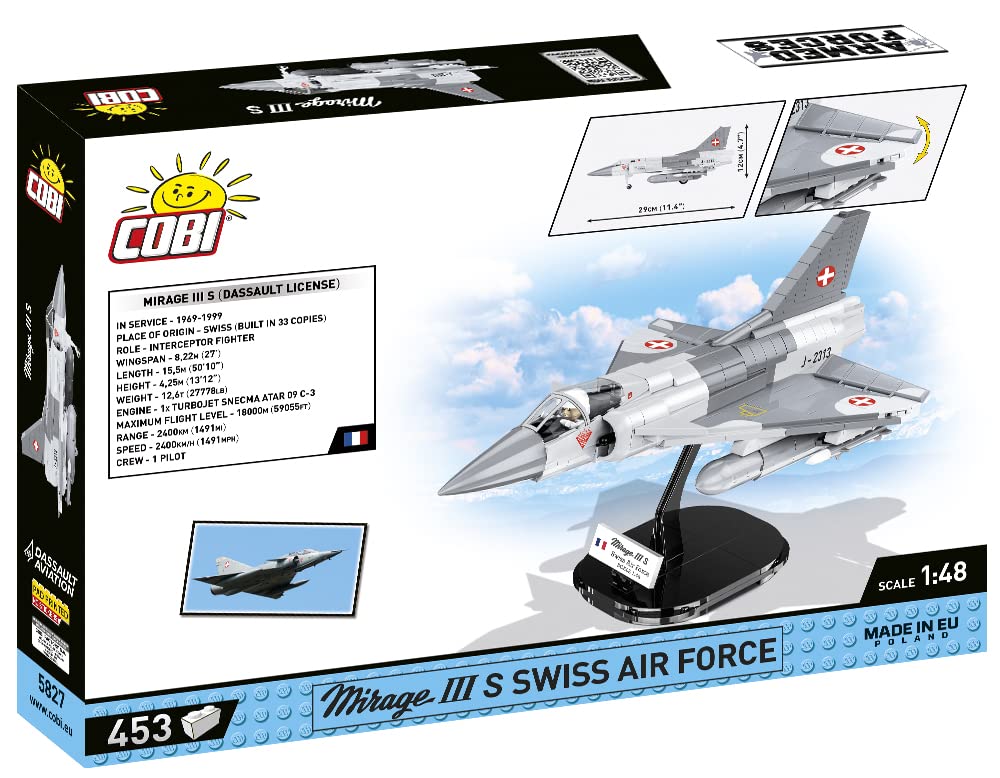 cobi-5827-mirage-iii-s-swiss-air-force-jet-armed-forces-1-48-453-teile image 2