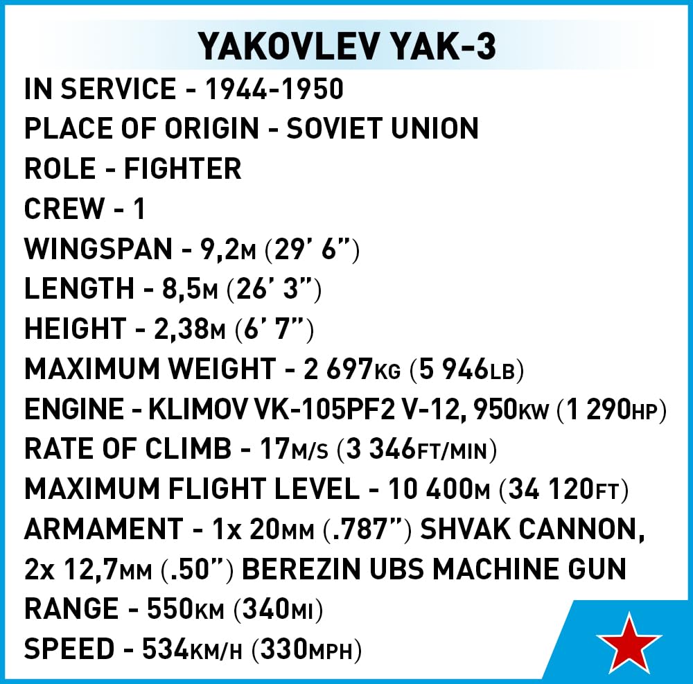 cobi-5862-yakovlev-yak-3-sowjet-jagdflugzeug-historical-collection-wwii-1-48 image 6
