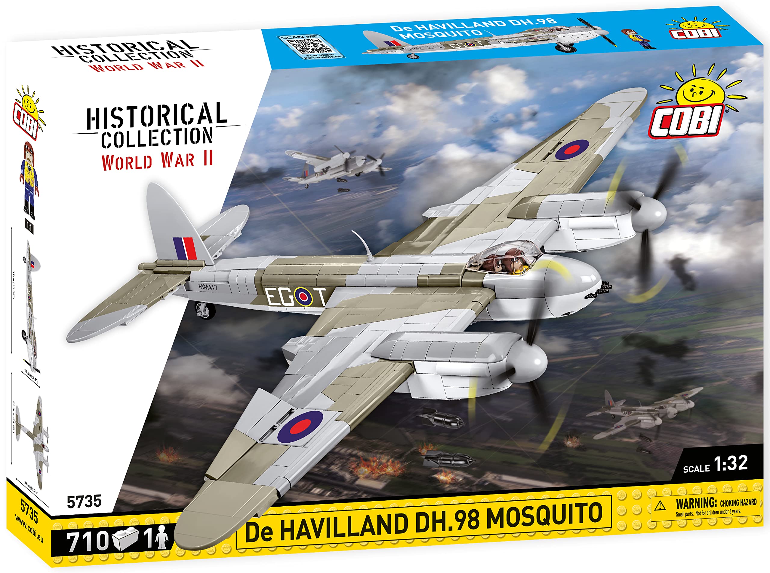 cobi-5735-de-havilland-dh-98-mosquito-historical-collection-wwii-flugzeug-bausat image 3
