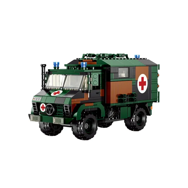 bluebrixx-bundeswehr-lkw-2t-gl-ambulanz-585-klemmbausteine-san-uc5 image 1