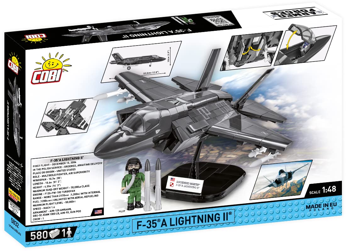 cobi-f-35a-lightning-ii-polish-kampfflugzeug-bausatz-1-48-580-teile image 2