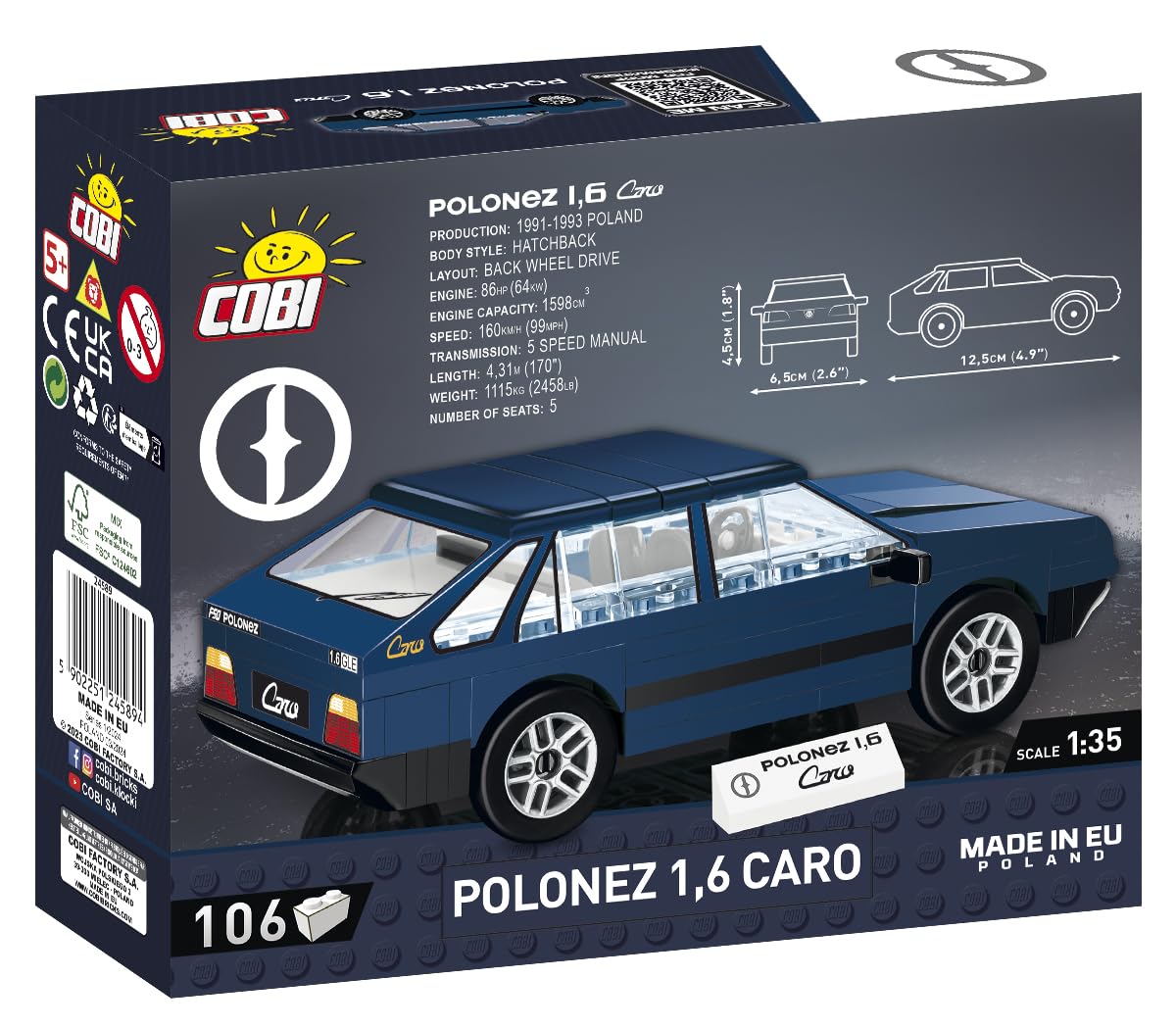 cobi-24589-fso-polonez-1-6-caro-youngtimer-106-teile-1-35 image 2