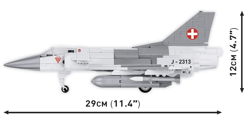 cobi-5827-mirage-iii-s-swiss-air-force-jet-armed-forces-1-48-453-teile image 4