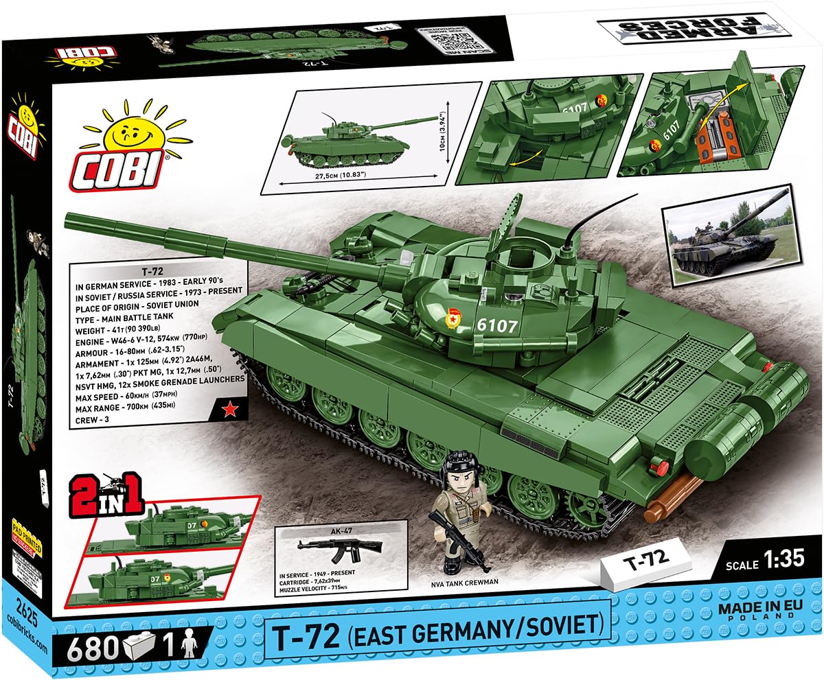 cobi-t-72-m1-ostdeutschland-sowjet-kampfpanzer-klemmbaustein-set-1-35-680-teile image 4