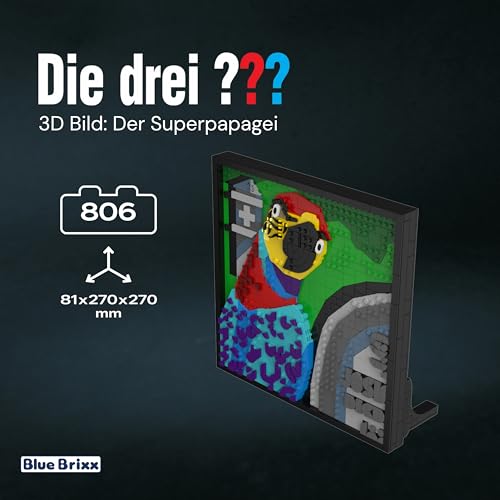 bluebrixx-pro-die-drei-3d-bild-der-superpapagei-807-klemmbausteine image 8