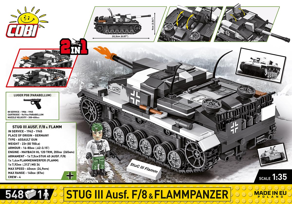 cobi-2286-stug-iii-ausf-f-flammpanzer-2in1-historical-collection-panzer-bausatz image 2