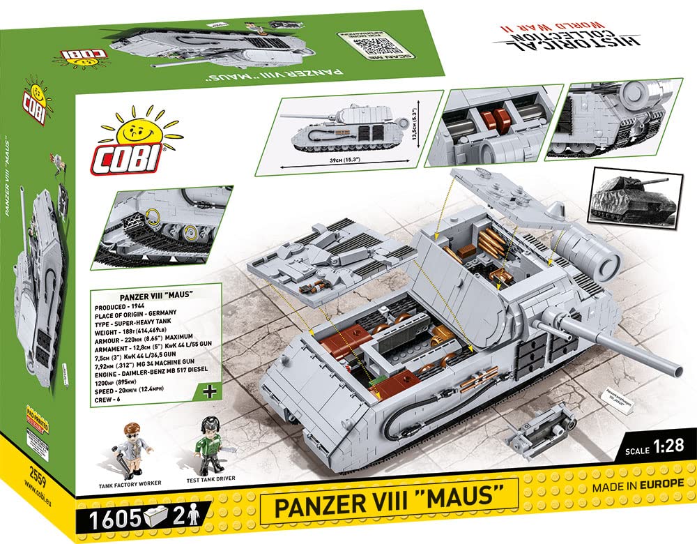 cobi-2559-panzer-viii-maus-schwerer-panzer-historical-collection-wwii-1605-teile image 2