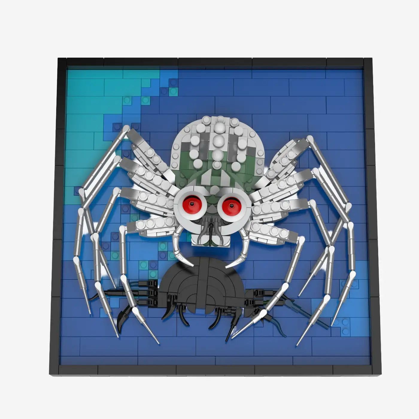bluebrixx-pro-die-drei-3d-bild-die-silberne-spinne-829-klemmbausteine image 3