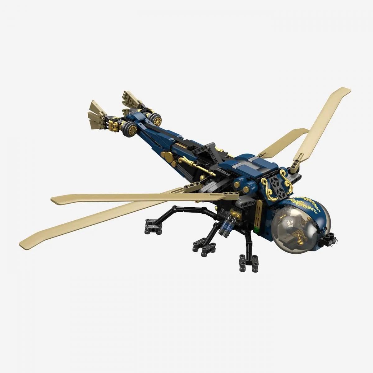 bluebrixx-pro-steampunk-mechanische-libelle-displaymodell-713-klemmbausteine image 2