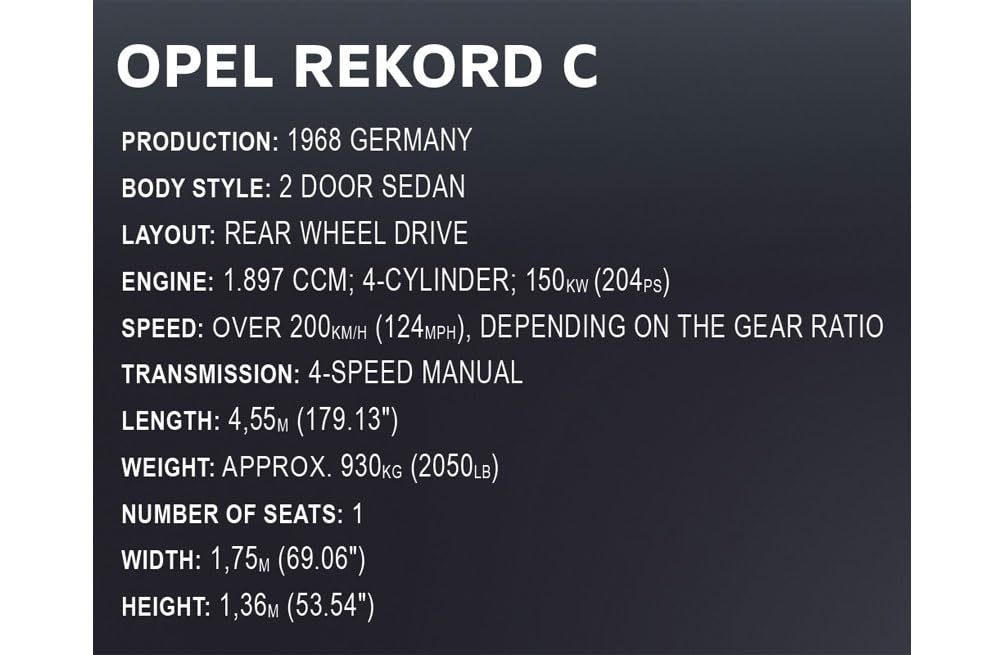 cobi-24333-opel-rekord-c-schwarze-witwe-klemmbaustein-auto-1-12 image 3