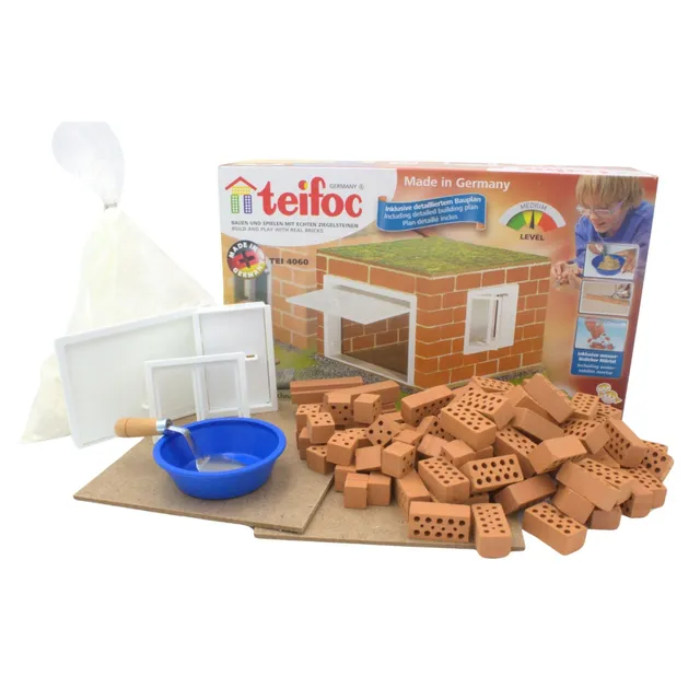 teifoc-garage-4060-bauset-mit-echten-ziegeln image 1