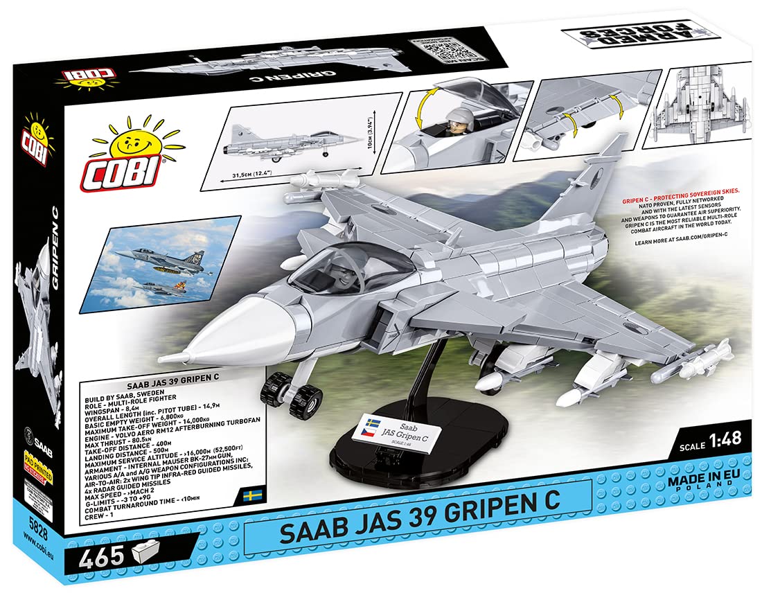 cobi-saab-jas-39-gripen-c-kampfjet-klemmbaustein-set-1-48-465-teile image 2