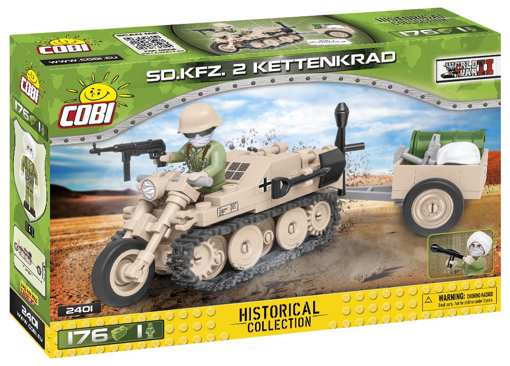 cobi-2401-kettenkrad-sd-kfz-2-bausatz-170-teile-beige-mit-anh-nger image 2