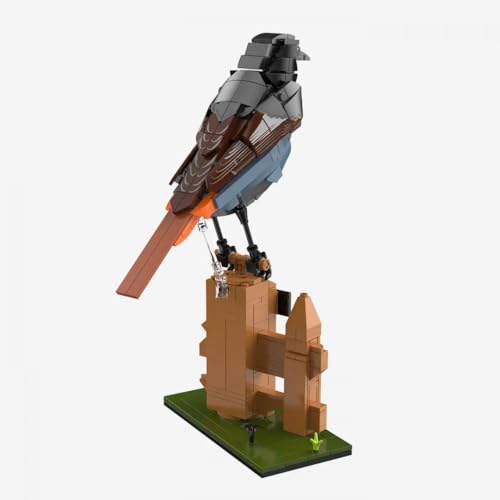bluebrixx-pro-hausrotschwanz-vogelmodell-mit-sockel-464-klemmbausteine image 7