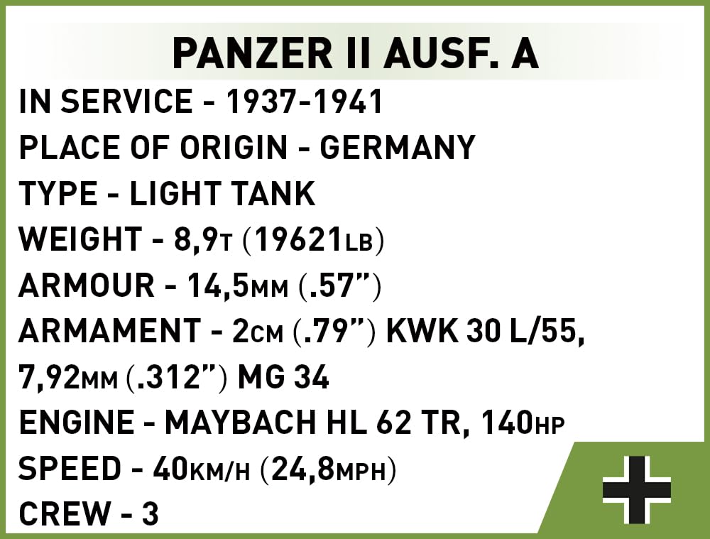 cobi-panzer-ii-ausf-a-2718-leichter-panzer-1-48-250-teile image 4