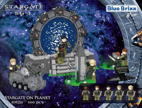 bluebrixx-pro-108211-stargate-auf-planet-diorama-set-665-teile-mit-5-minifiguren image 7
