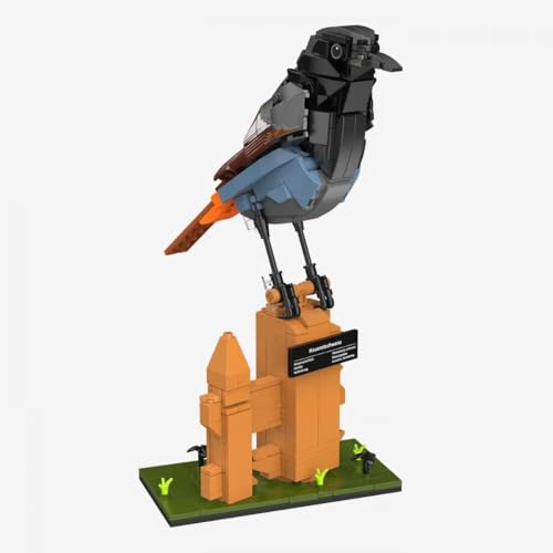 bluebrixx-pro-hausrotschwanz-vogelmodell-mit-sockel-464-klemmbausteine image 6