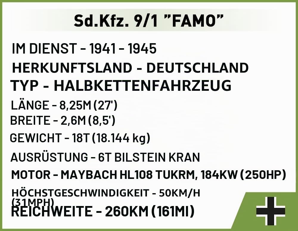 cobi-sd-kfz-9-1-famo-halbkettenfahrzeug-1-35-498-teile-mit-figur image 7
