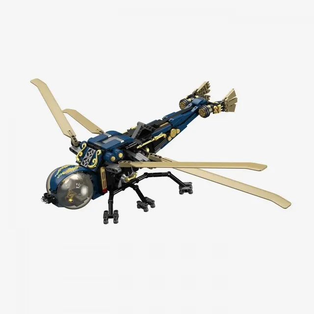 bluebrixx-pro-steampunk-mechanische-libelle-displaymodell-713-klemmbausteine image 1