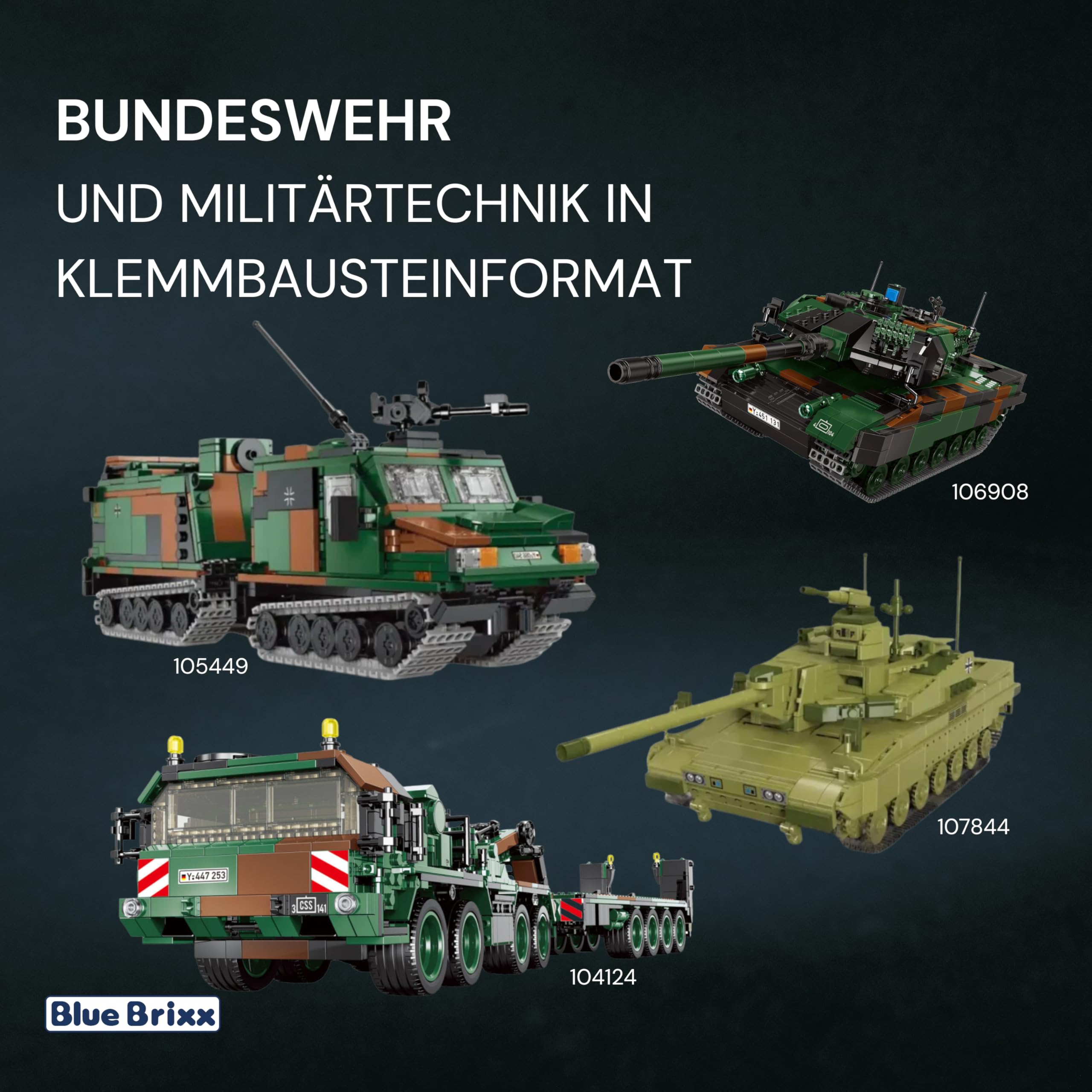 bluebrixx-kampfpanzer-leopard-2-a6-bundeswehr-tarn-1364-klemmbausteine image 6