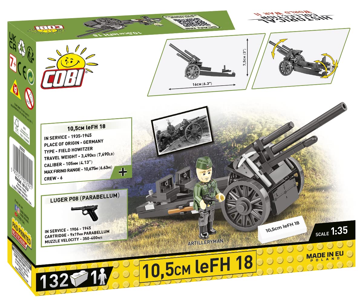 cobi-2292-10-5-cm-lefh-18-haubitzen-modell-1-35-132-teile image 2