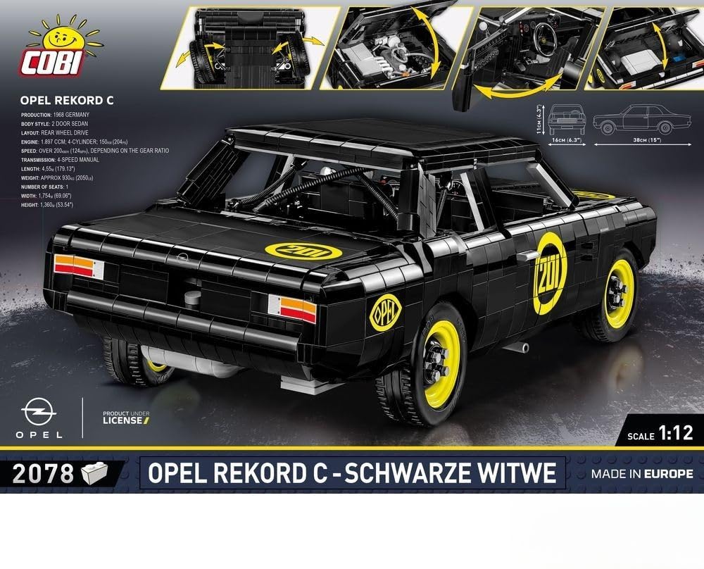 cobi-24333-opel-rekord-c-schwarze-witwe-auto-modell-1-12 image 4