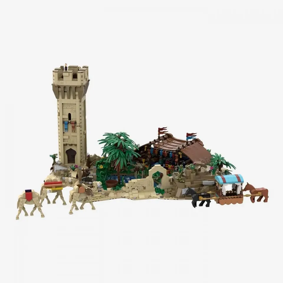 bluebrixx-pro-beduinen-oase-mit-turm-w-stendiorama-4599-klemmbausteine image 1