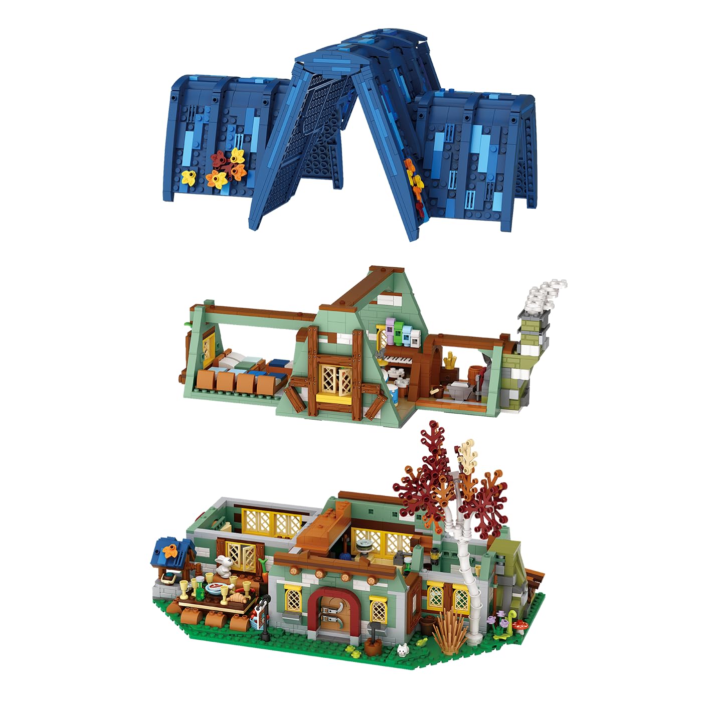 bluebrixx-pro-m-rchenhaus-mini-blocks-klemmbaustein-set-2867-teile-mit-6-minifig image 5