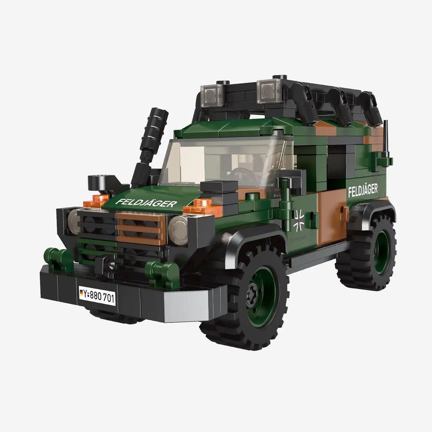 bluebrixx-pro-bundeswehr-gel-ndewagen-wolf-feldj-ger-249-klemmbausteine image 1