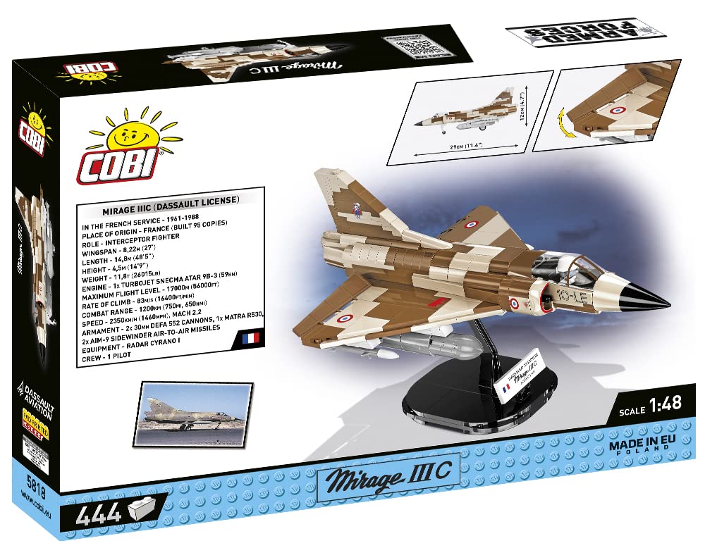 cobi-dassault-mirage-iiic-kampfjet-klemmbaustein-set-1-48-444-teile image 2