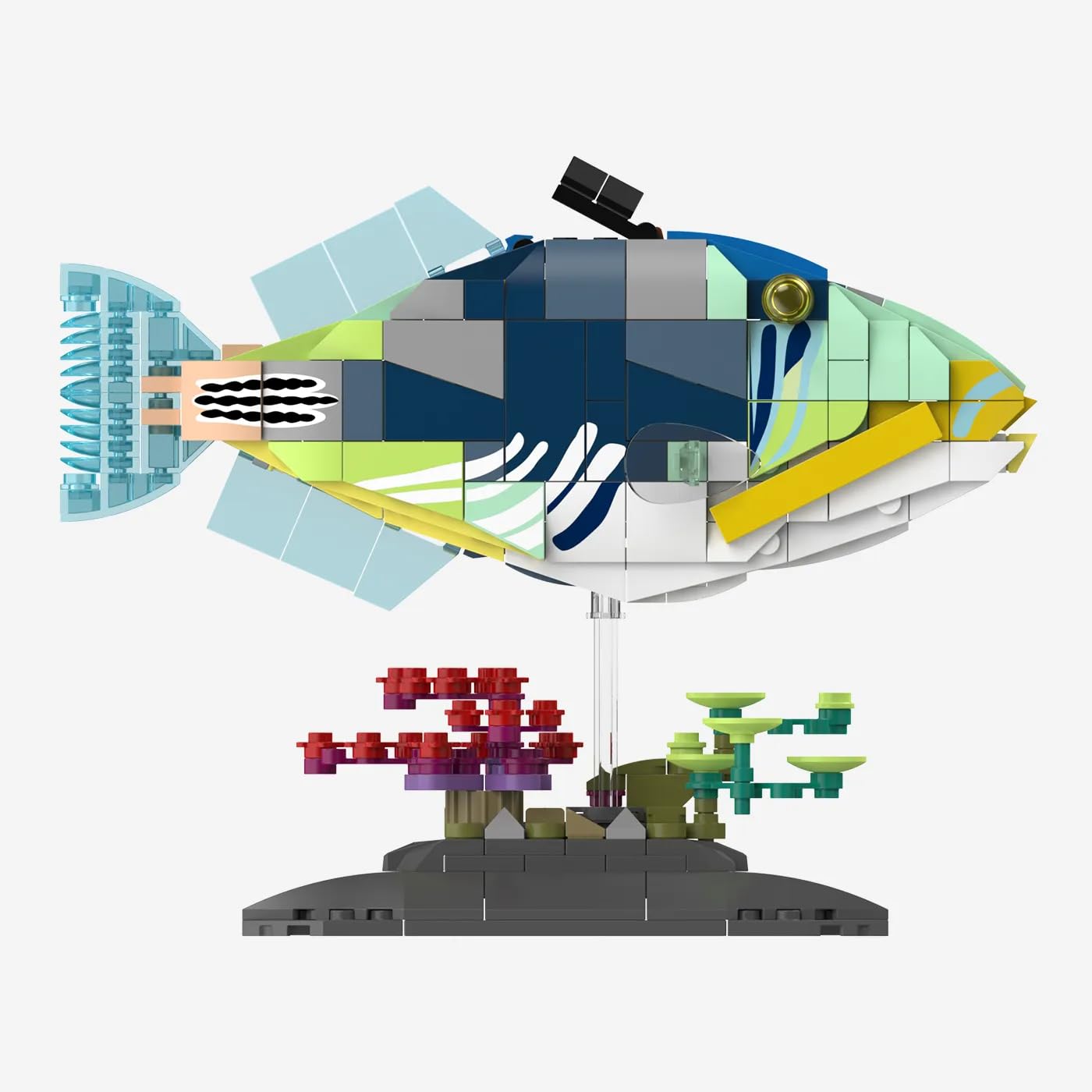 bluebrixx-pro-picasso-dr-ckerfisch-displaymodell-390-klemmbausteine image 2