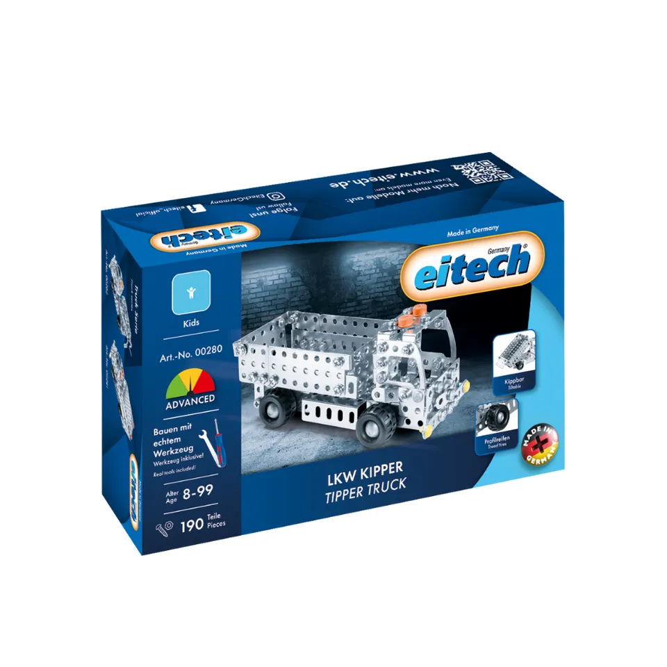 eitech-lkw-kipper-kids-metallbaukasten-190-teile-ab-8-jahre image 1