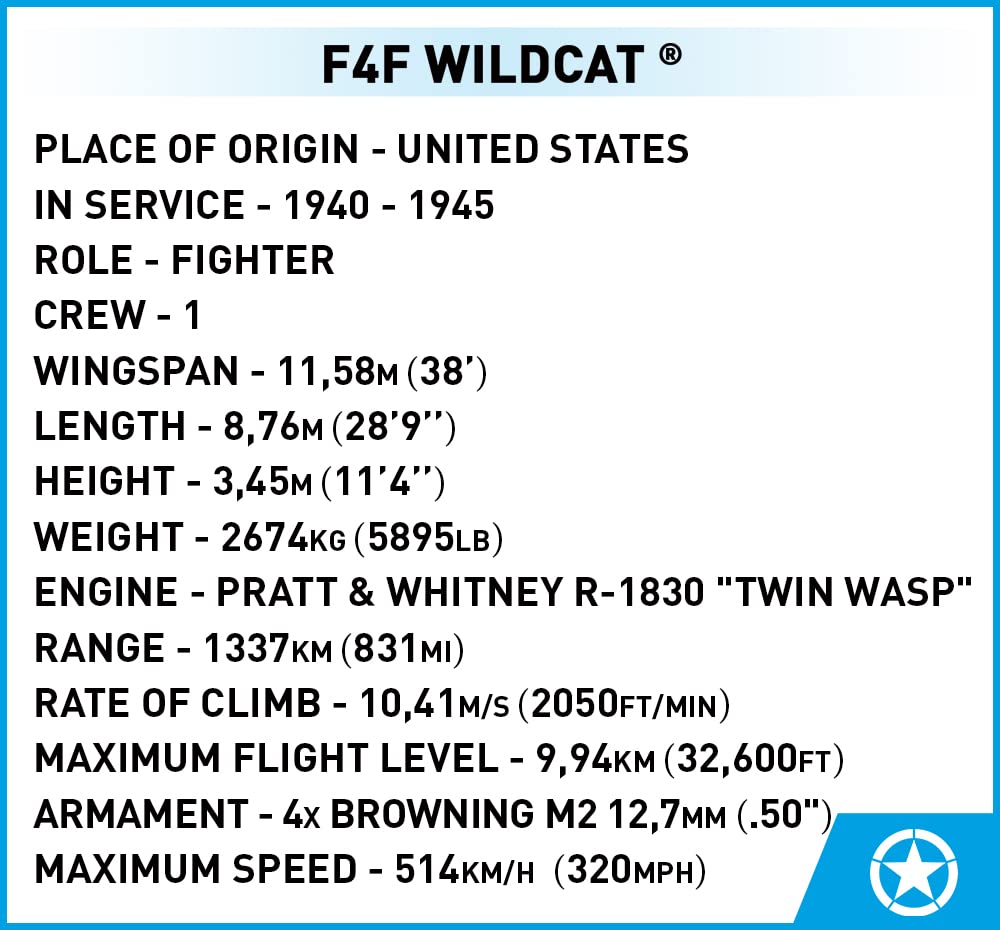 cobi-5731-f4f-wildcat-historical-collection-wwii-flugzeug-bausatz-1-32 image 5