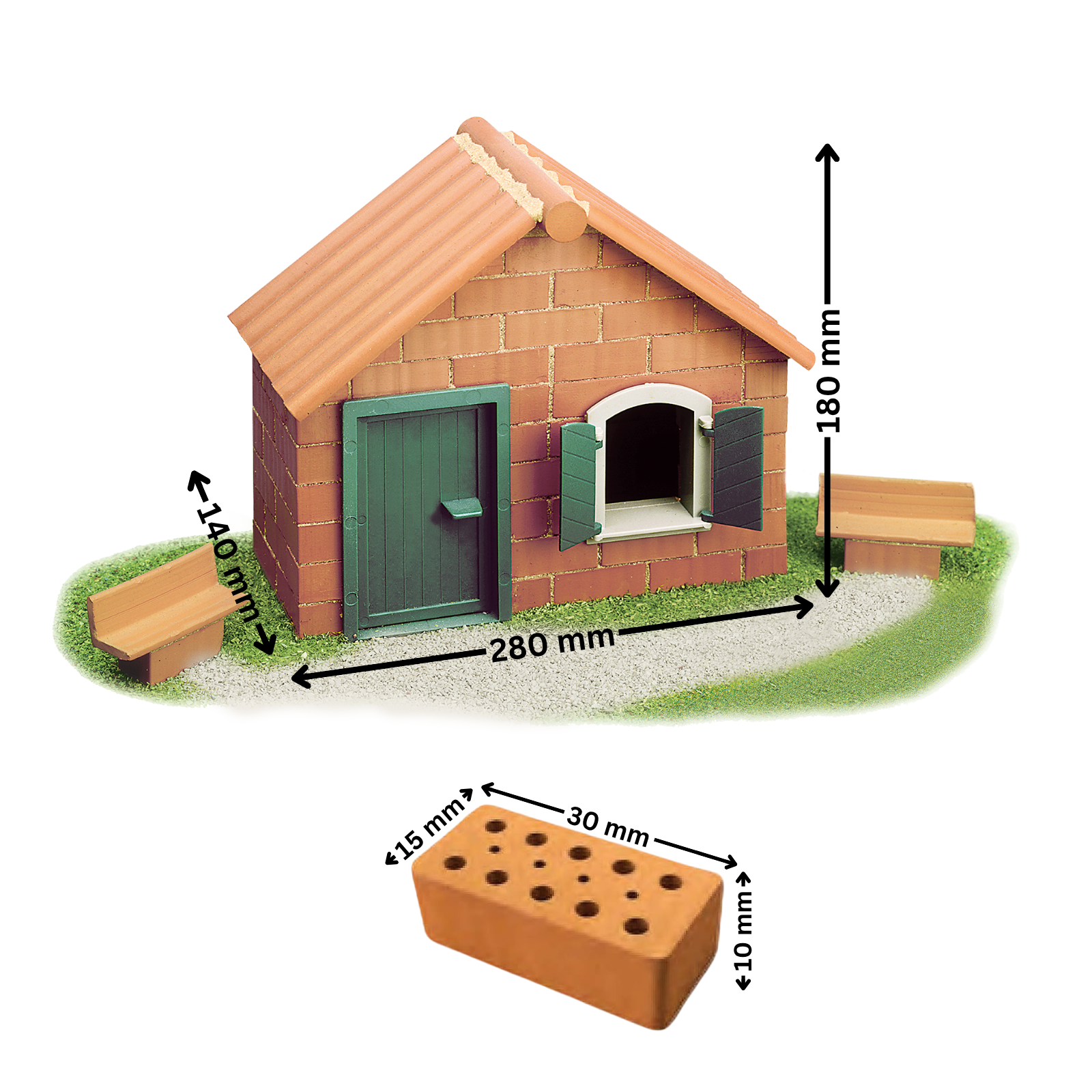 teifoc-starter-haus-bauset-123-teile-mit-echten-ziegeln image 3