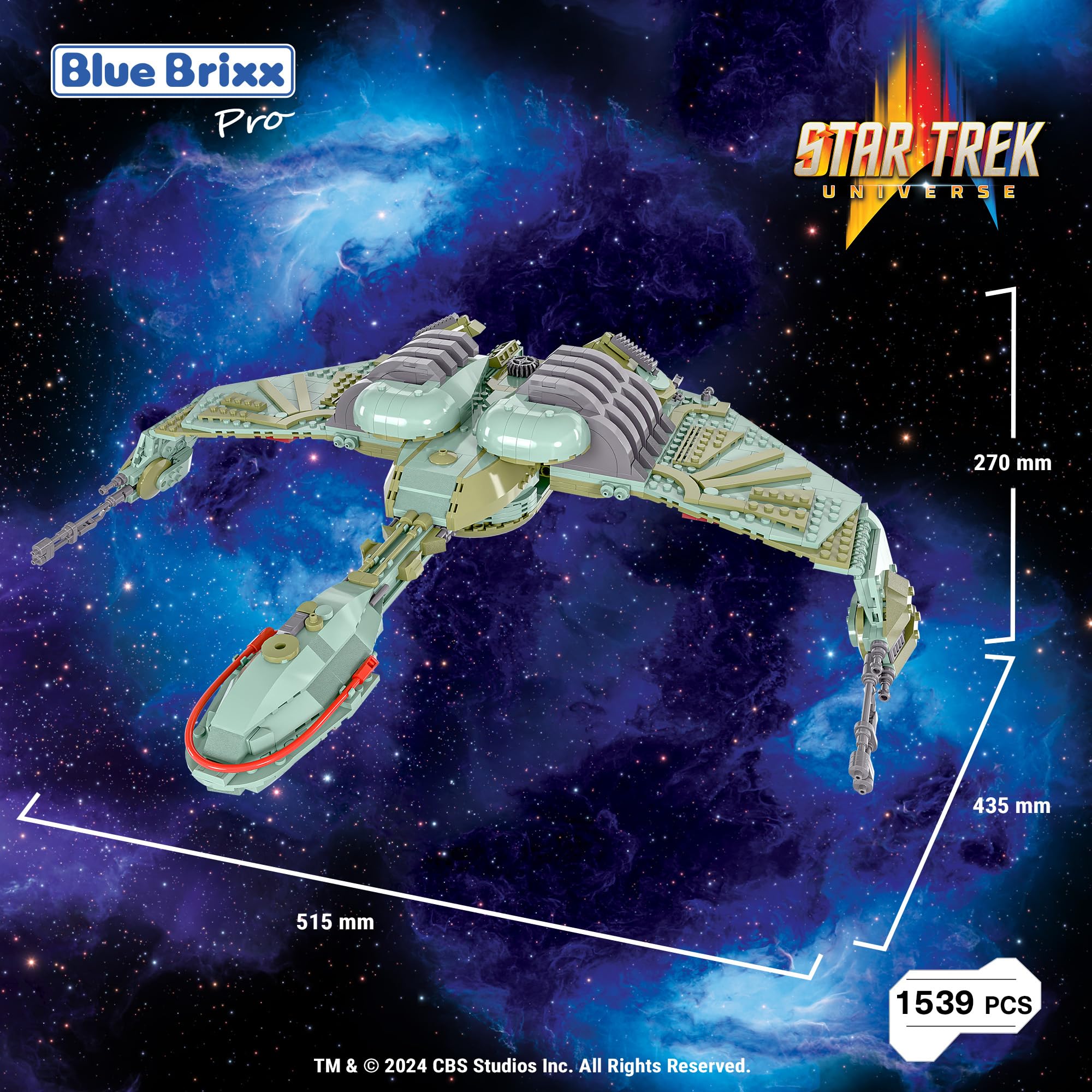 bluebrixx-klingon-bird-of-prey-star-trek-klemmbaustein-set-1539-teile image 2