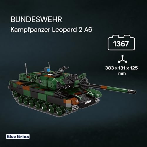 bluebrixx-kampfpanzer-leopard-2-a6-bundeswehr-tarn-1364-klemmbausteine image 8