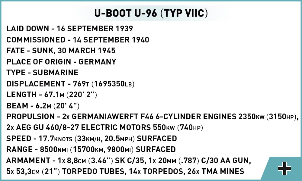 cobi-u-boot-u-96-typ-viic-historical-collection-bausatz image 7