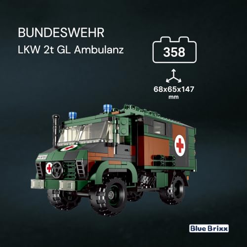bluebrixx-bundeswehr-lkw-2t-gl-ambulanz-585-klemmbausteine-san-uc5 image 8