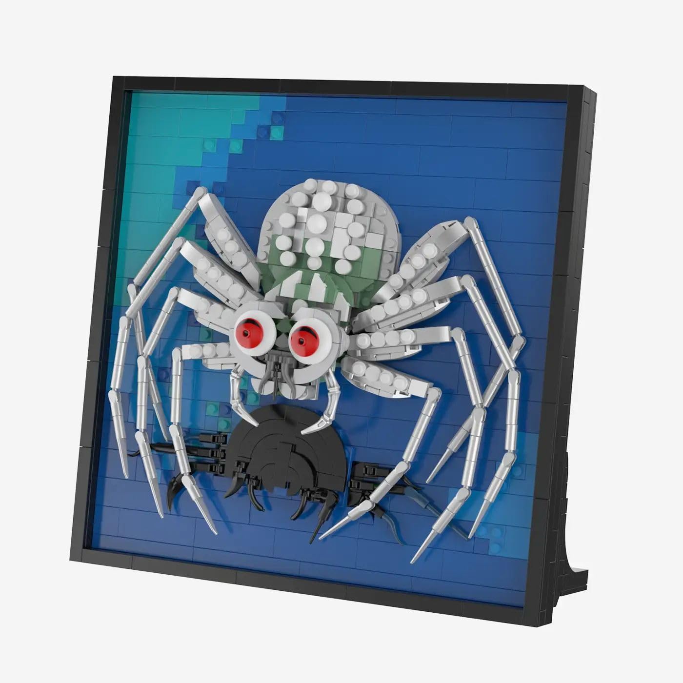 bluebrixx-pro-die-drei-3d-bild-die-silberne-spinne-829-klemmbausteine image 1