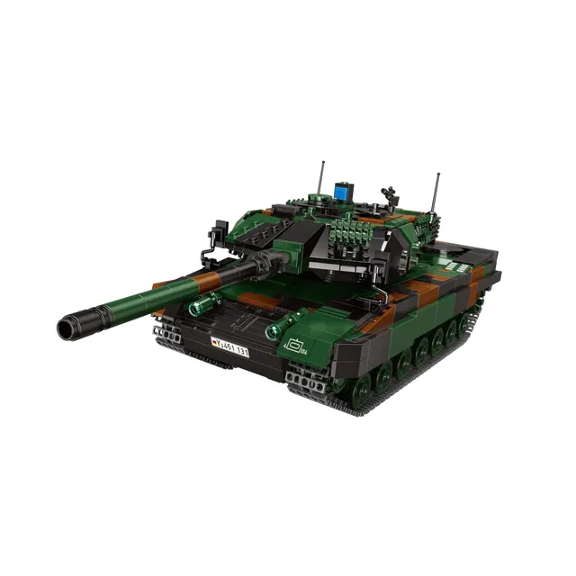 bluebrixx-kampfpanzer-leopard-2-a6-bundeswehr-tarn-1364-klemmbausteine image 1