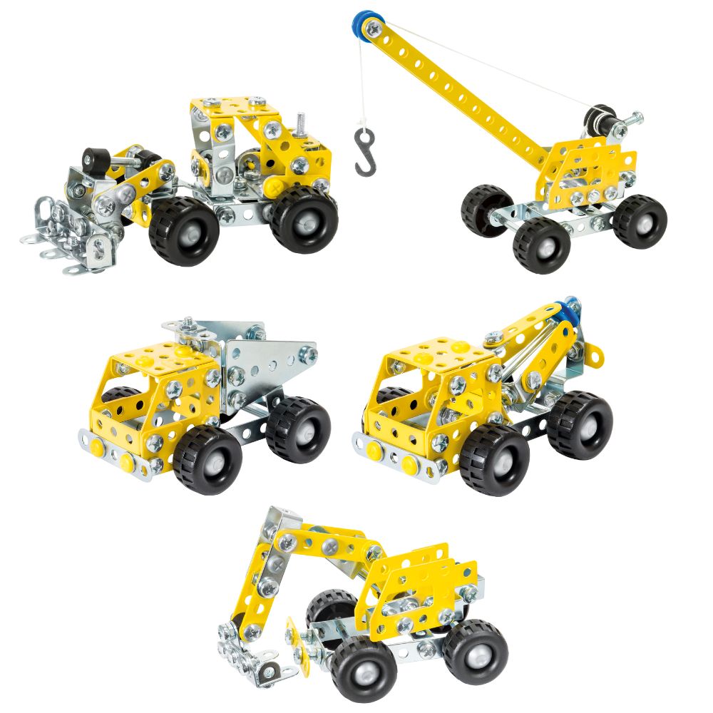 eitech-mini-baustellen-set-5er-bundle-radlader-kran-kipper-bagger-betonmischer image 2