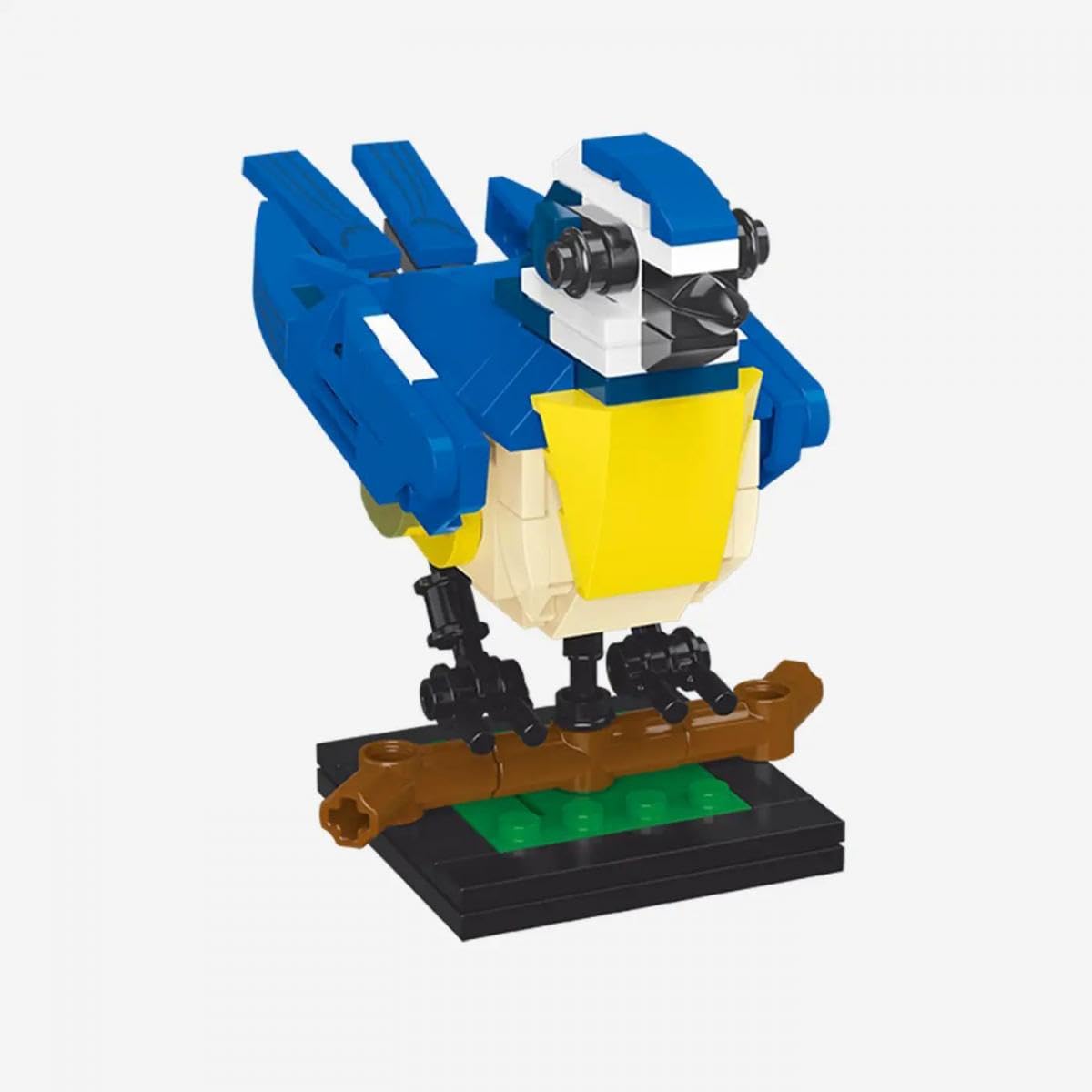 bluebrixx-pro-blaumeise-vogelmodell-mit-standfu-148-klemmbausteine image 2