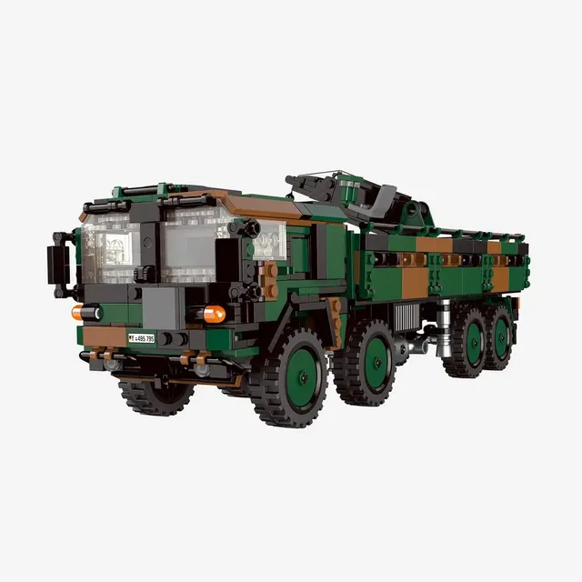 bluebrixx-pro-bundeswehr-lkw-kat-1-8x8-10t-kran-934-klemmbausteine image 1
