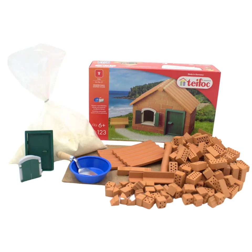 teifoc-starter-haus-bauset-123-teile-mit-echten-ziegeln image 1