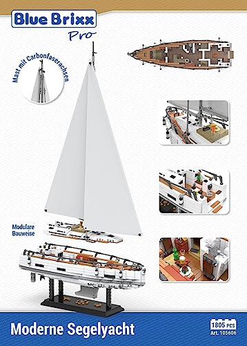 bluebrixx-pro-105606-moderne-segelyacht-mit-innenraum-1805-teile image 7