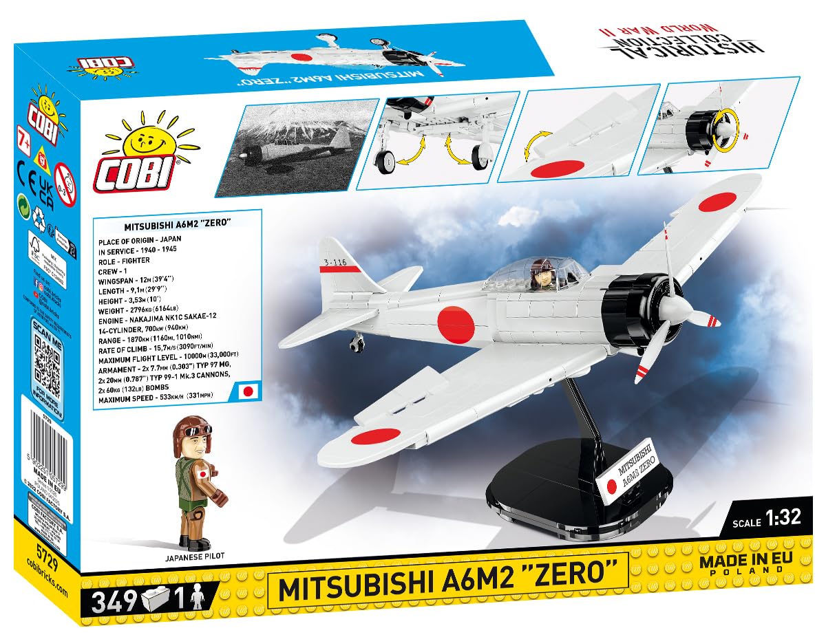 cobi-5729-mitsubishi-a6m2-zero-sen-kampfflugzeug-historical-collection-wwii-ma-s image 2
