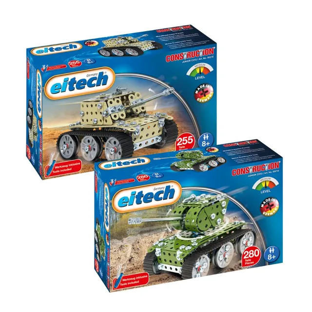 eitech-panzer-set-2er-bundle-gr-n-sandfarben-metallbaukasten image 1