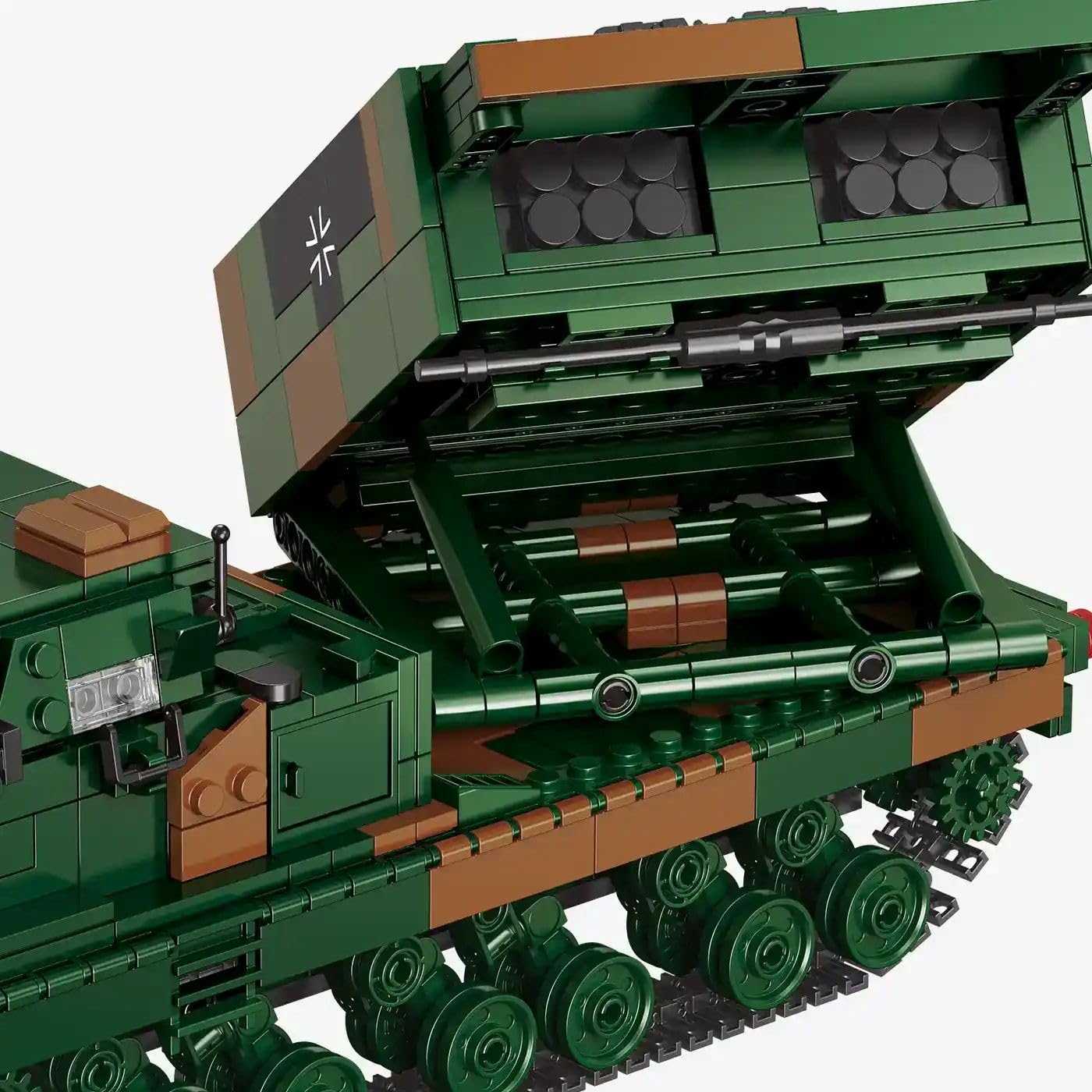 bluebrixx-pro-mars-ii-raketenwerfer-bundeswehr-mlrs-klemmbaustein-set-1226-teile image 2